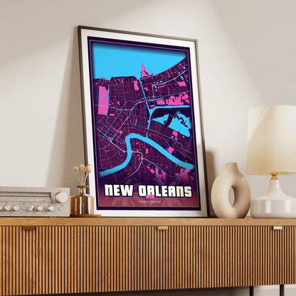 New Orleans GTA Map Poster