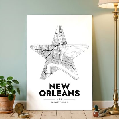 New Orleans Star Map Poster