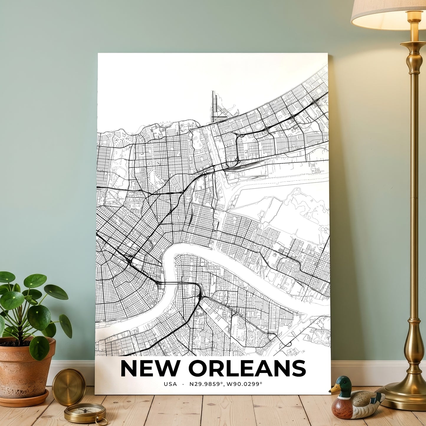 New Orleans Elegant Map Poster