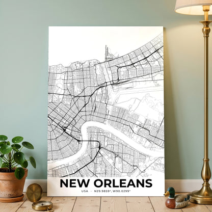 New Orleans Elegant Map Poster