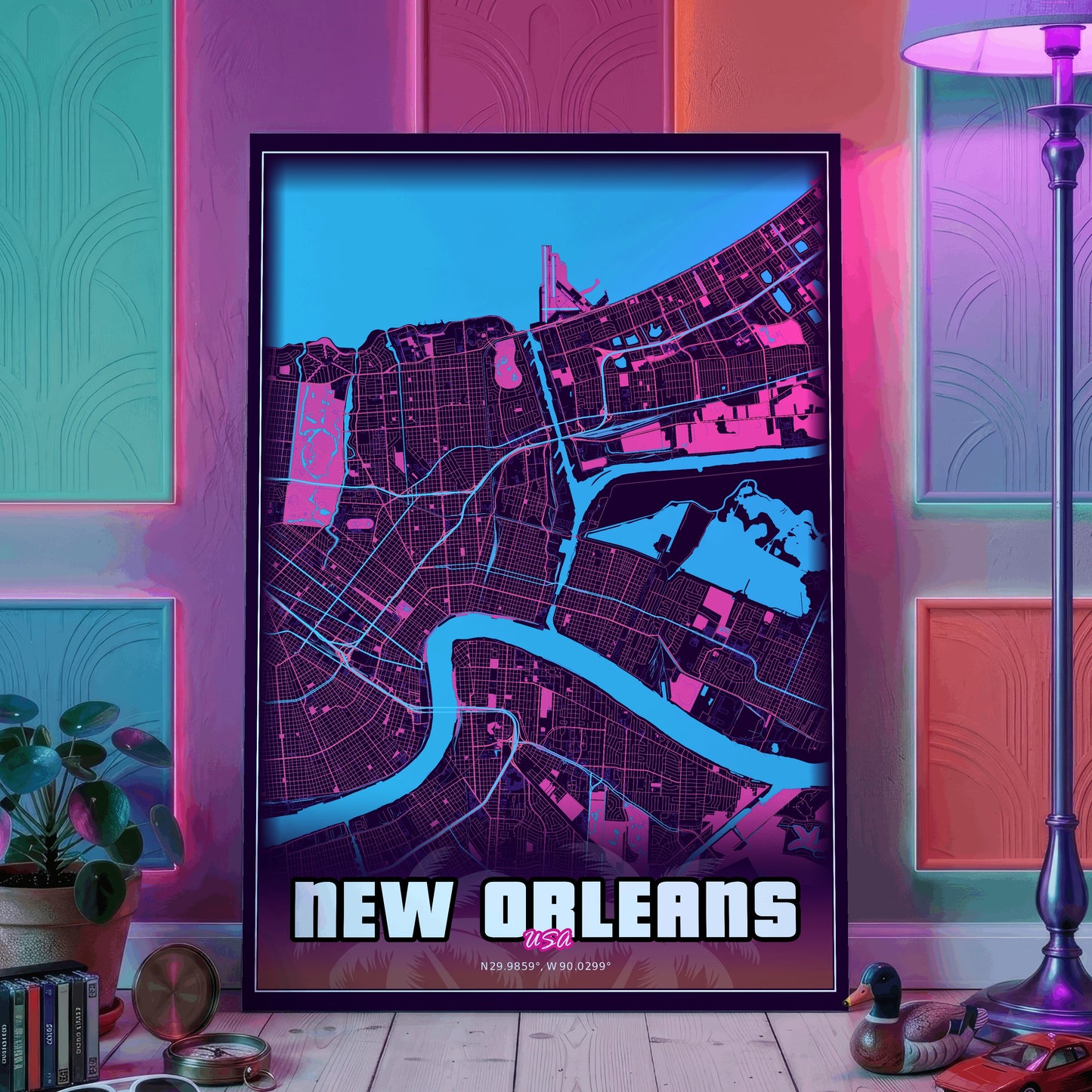 New Orleans GTA Map Poster