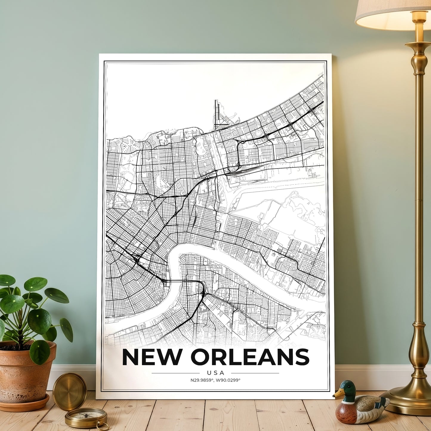 New Orleans Modern Map Poster