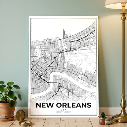 New Orleans Modern Map Poster