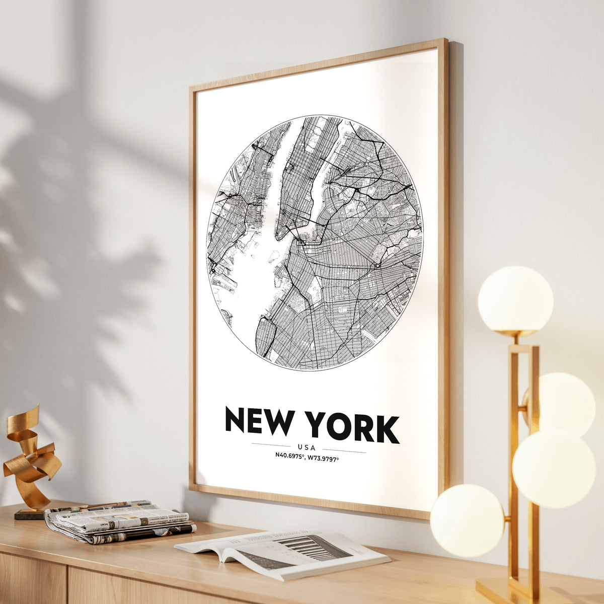 New York Spot Map Poster