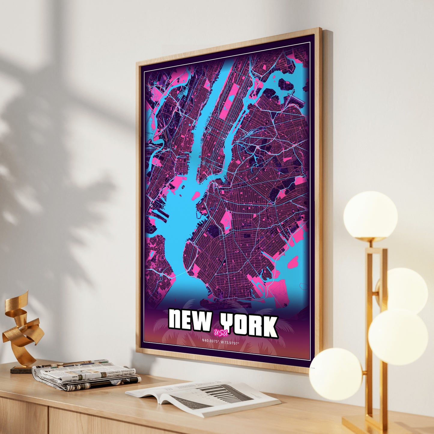 New York GTA Map Poster