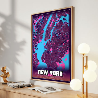 New York GTA Map Poster