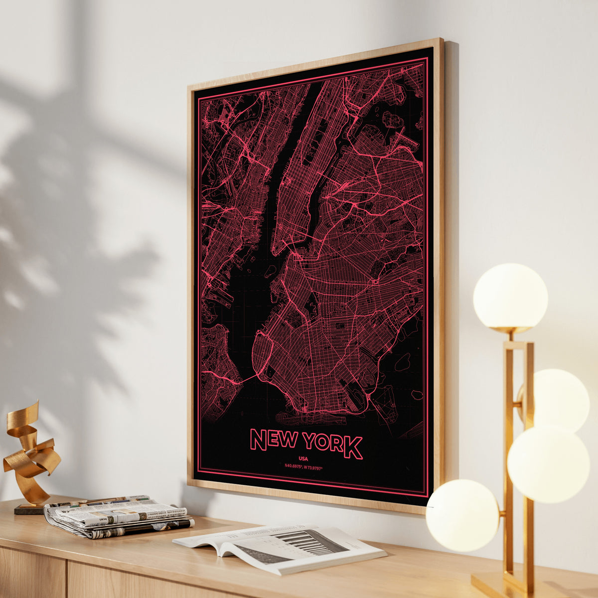 New York Phosphor Map Poster - System Alert