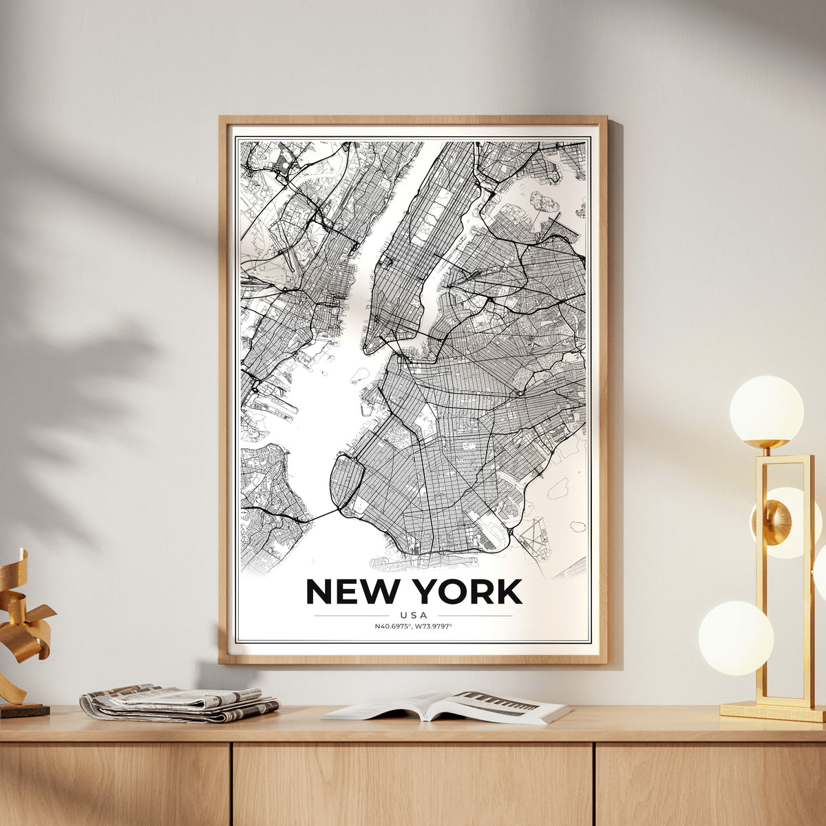New York Modern Map Poster