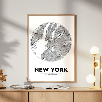 New York Spot Map Poster