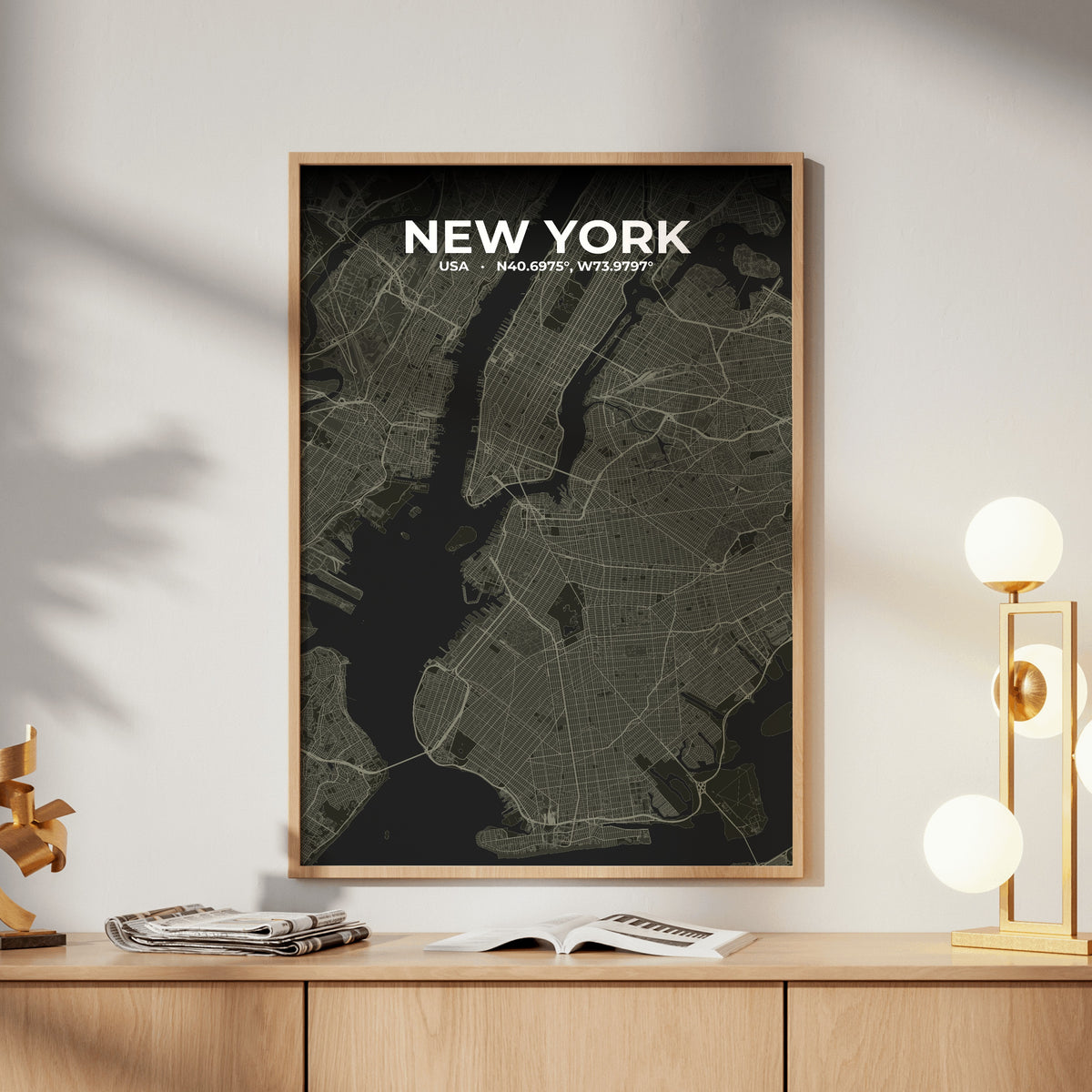New York Sable Map Poster