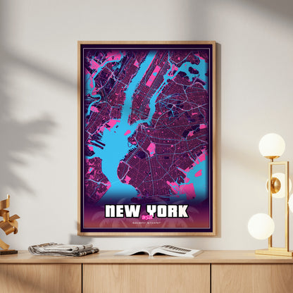 New York GTA Map Poster