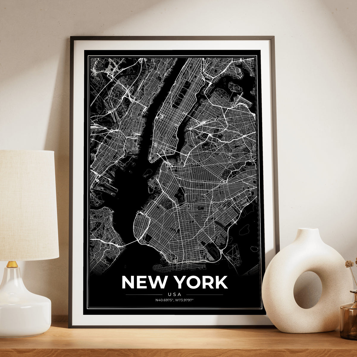 New York Modern Map Poster