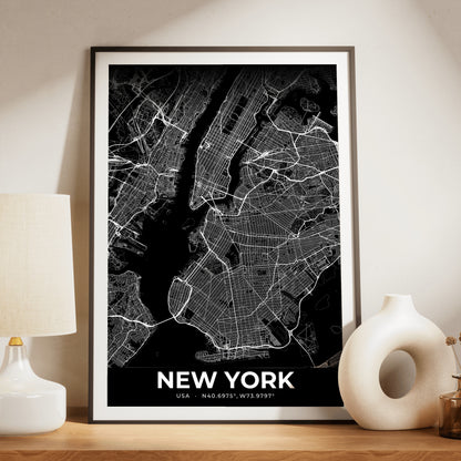 New York Elegant Map Poster