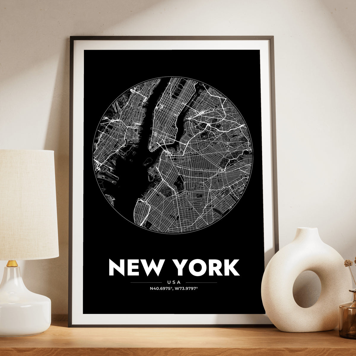 New York Spot Map Poster
