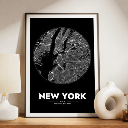 New York Spot Map Poster