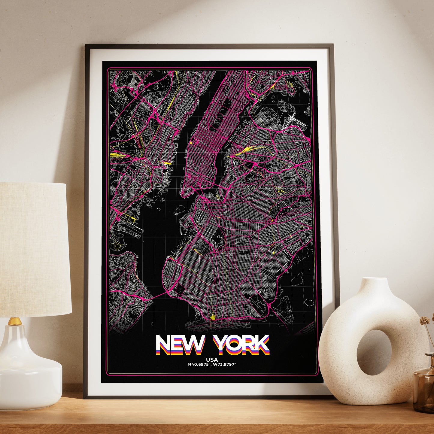 New York Retro Map Poster