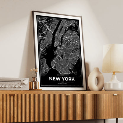 New York Modern Map Poster