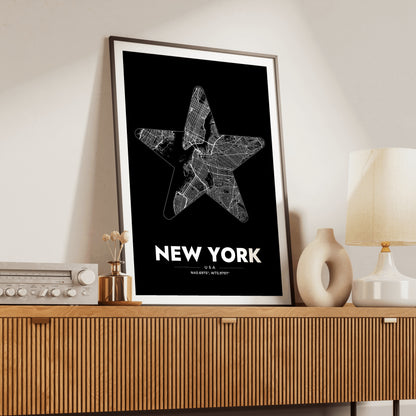 New York Star Map Poster