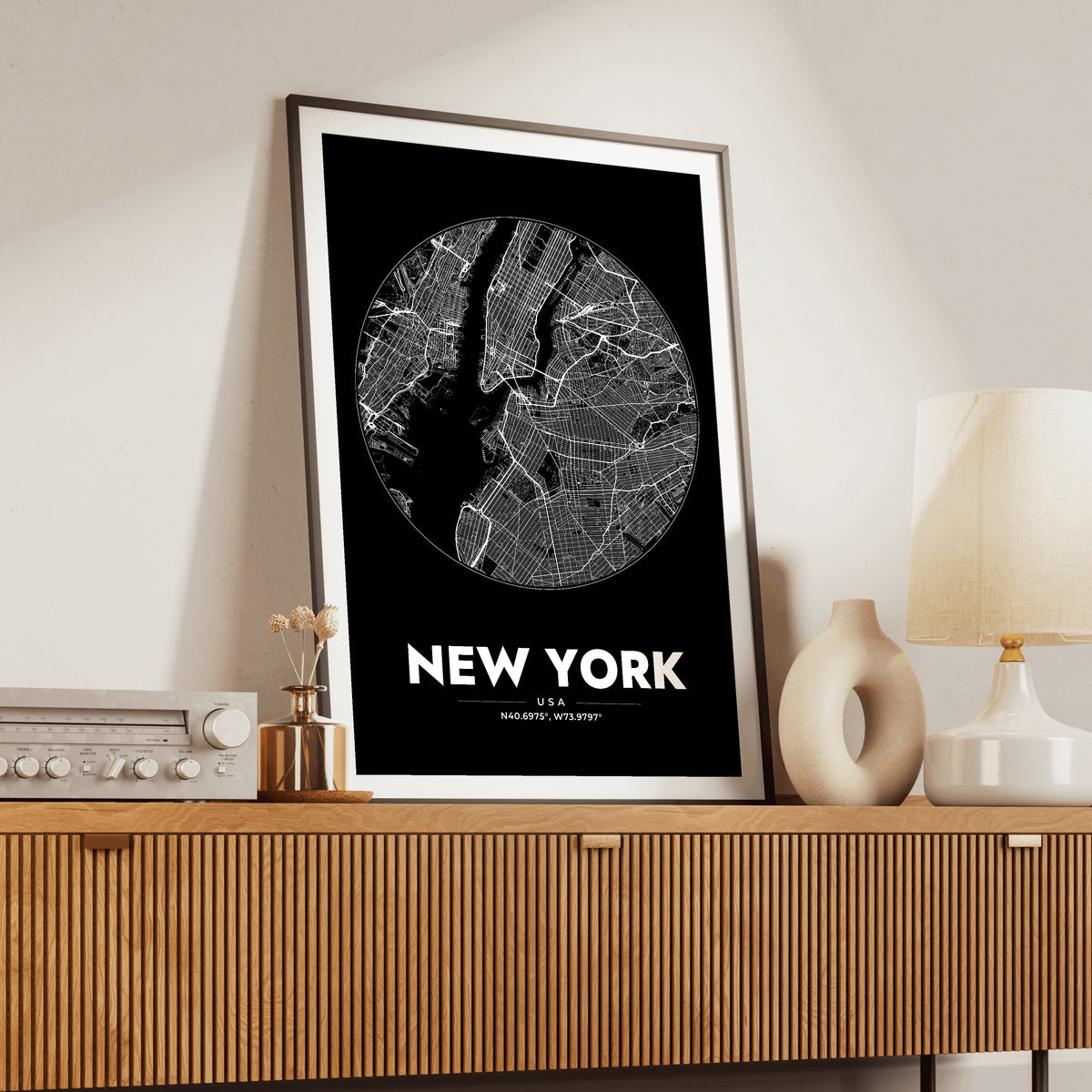 New York Spot Map Poster