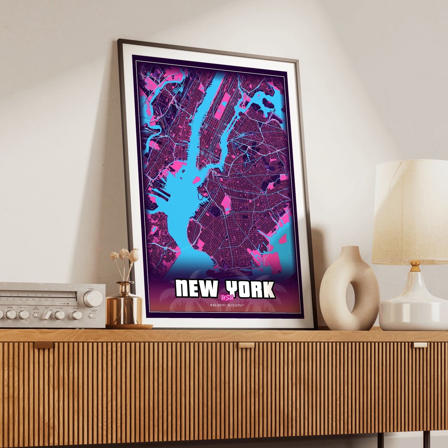 New York GTA Map Poster