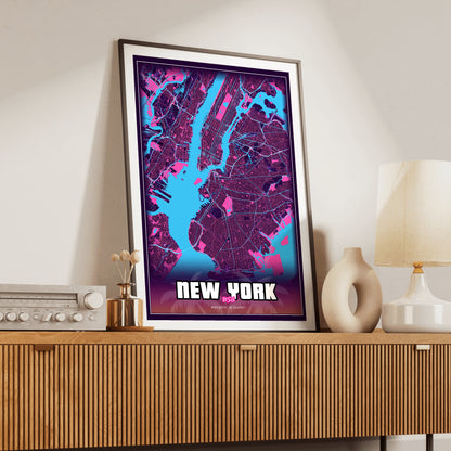 New York GTA Map Poster