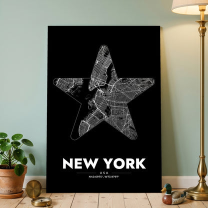 New York Star Map Poster