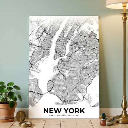 New York Elegant Map Poster