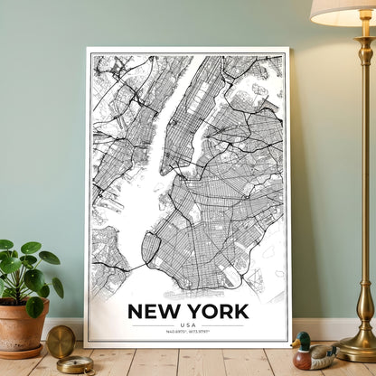 New York Modern Map Poster