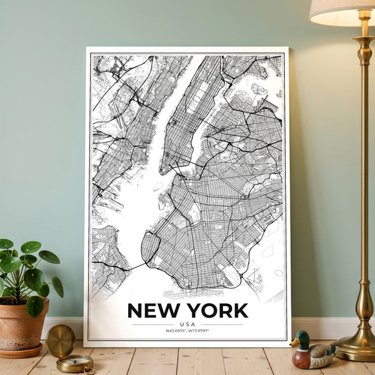New York Modern Map Poster