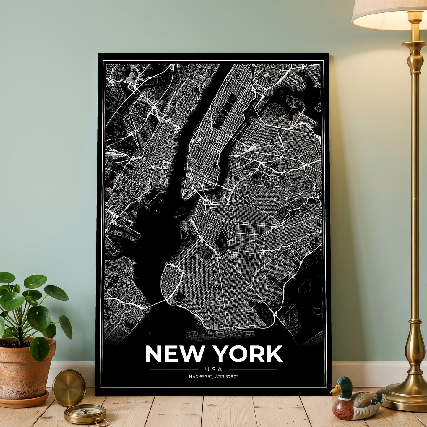 New York Modern Map Poster