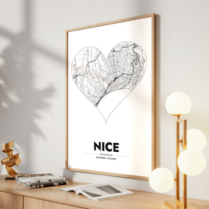 Nice Heart Map Poster
