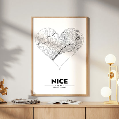 Nice Heart Map Poster