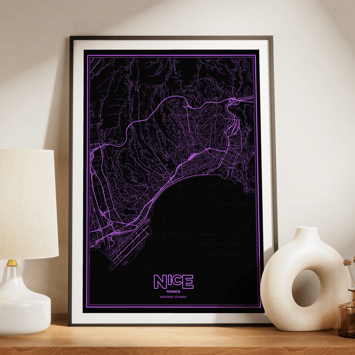 Nice Phosphor Map Poster - EGA Violet