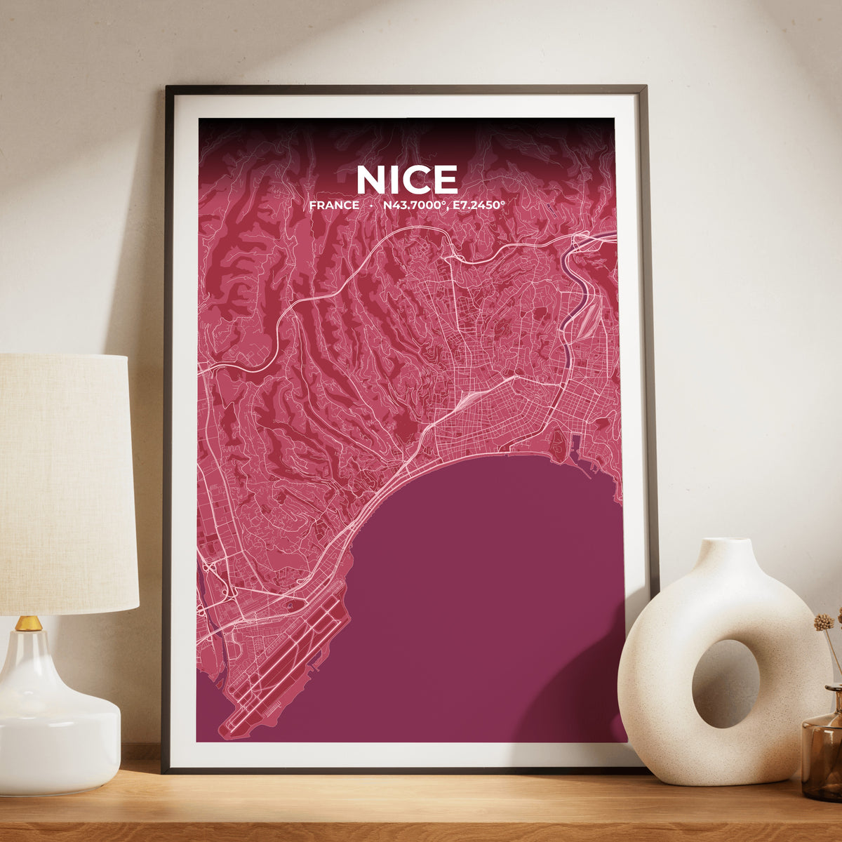 Nice Scarlet Map Poster