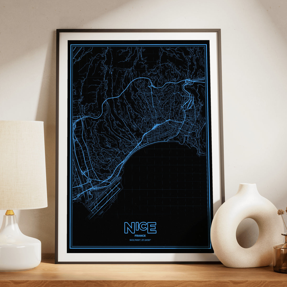 Nice Phosphor Map Poster - IBM Blue