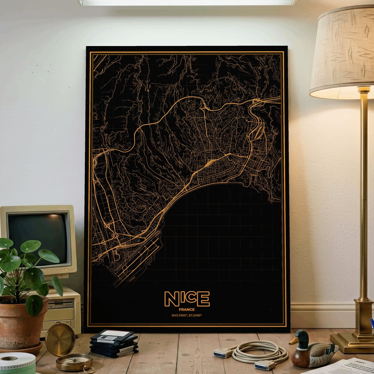 Nice Phosphor Map Poster - Amber CRT