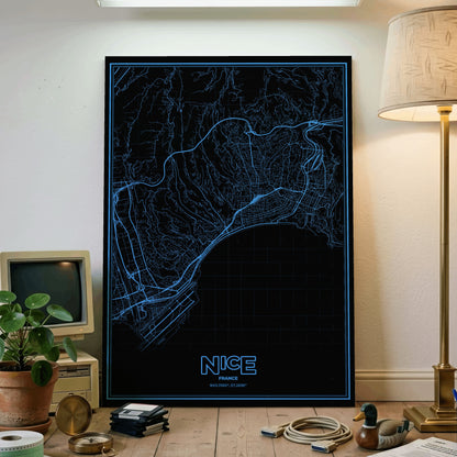 Nice Phosphor Map Poster - IBM Blue