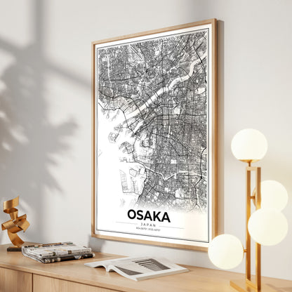 Osaka Modern Map Poster