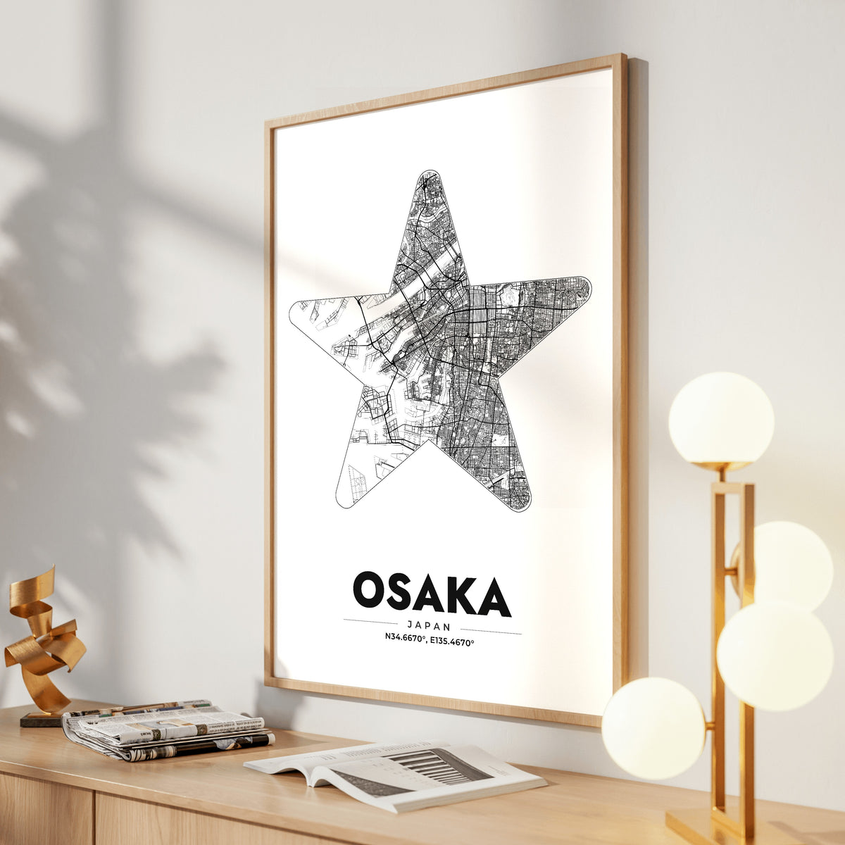 Osaka Star Map Poster