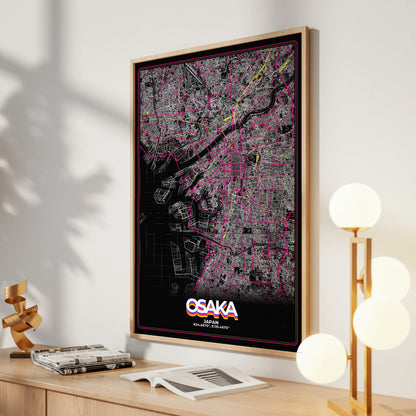 Osaka Retro Map Poster