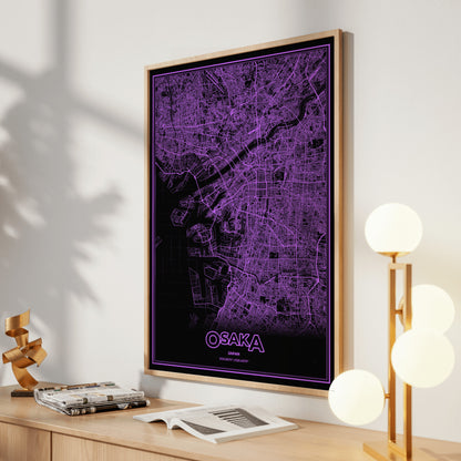 Osaka Phosphor Map Poster - EGA Violet