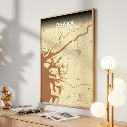 Osaka Ember Map Poster