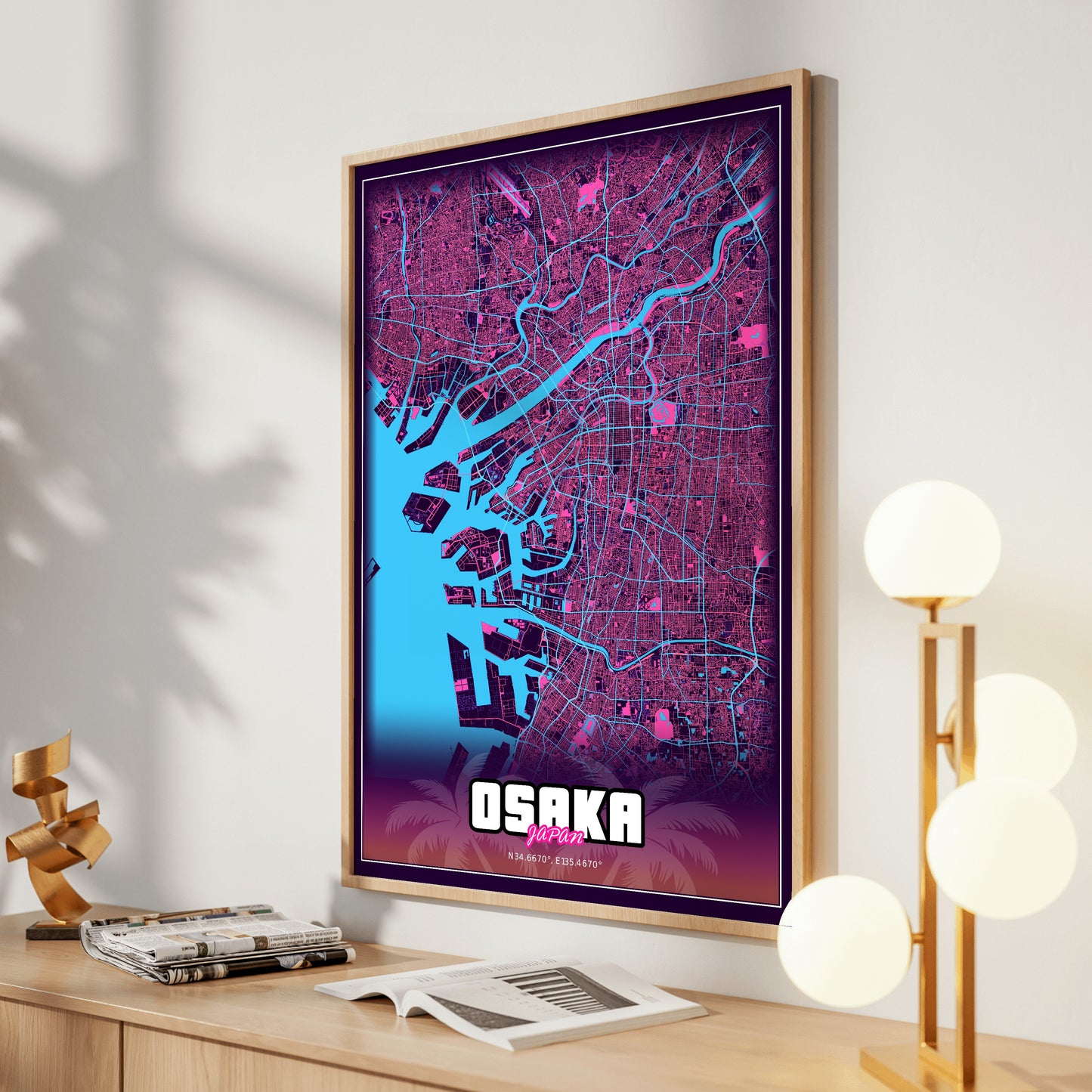 Osaka GTA Map Poster