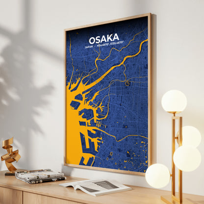 Osaka Ink Map Poster