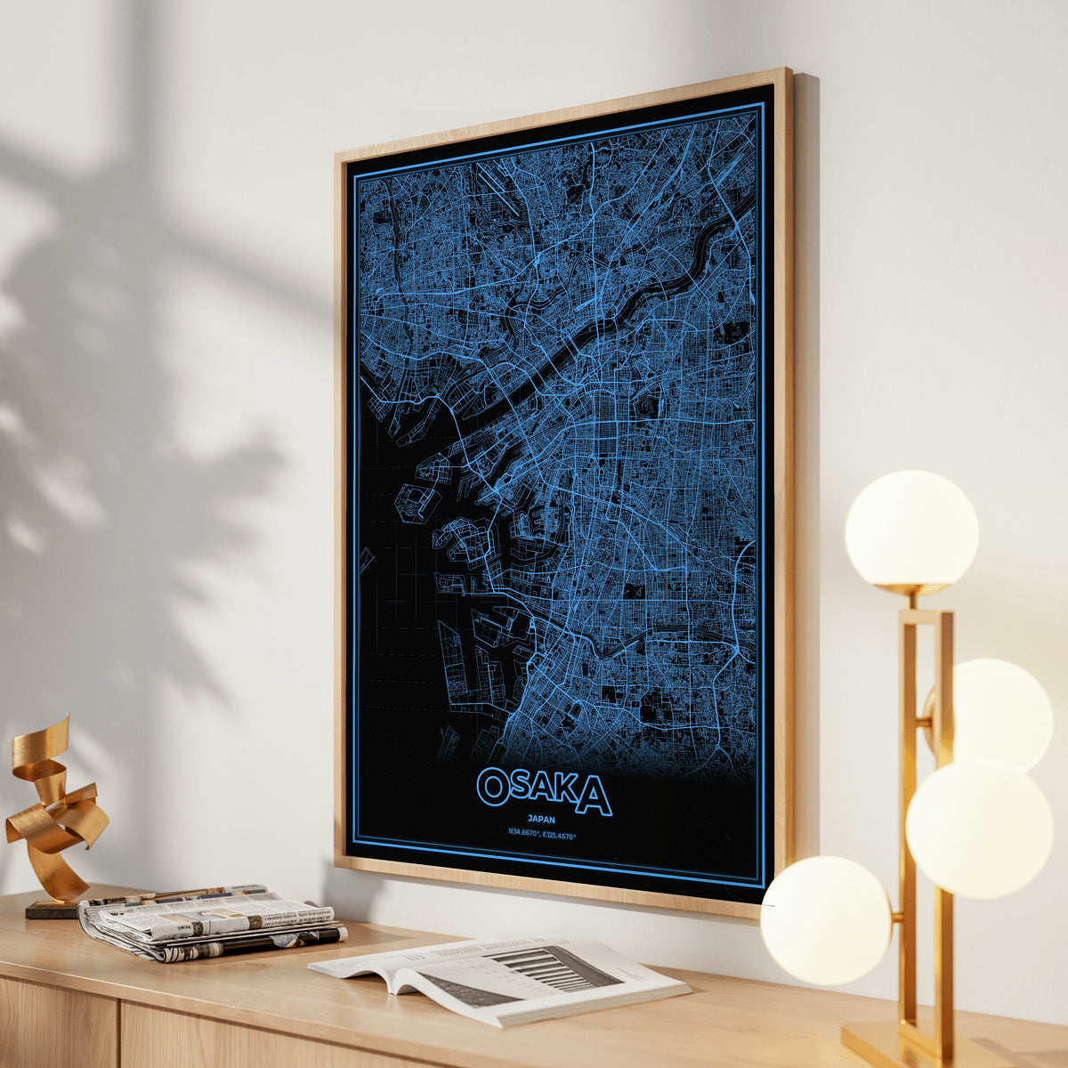 Osaka Phosphor Map Poster - IBM Blue