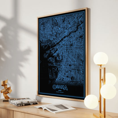 Osaka Phosphor Map Poster - IBM Blue