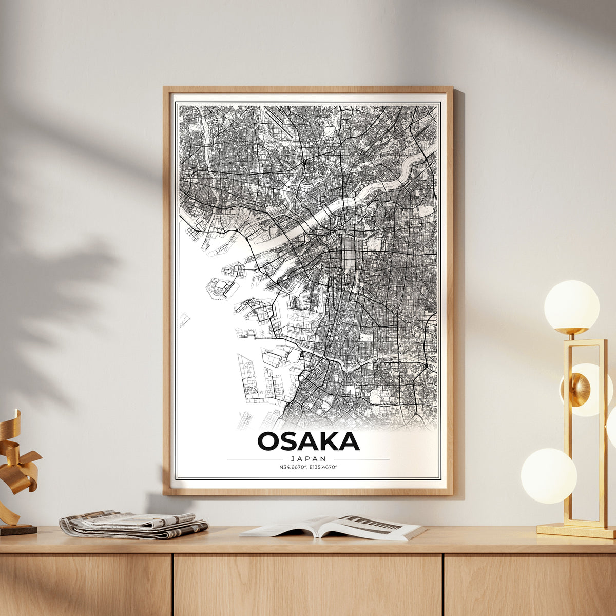 Osaka Modern Map Poster