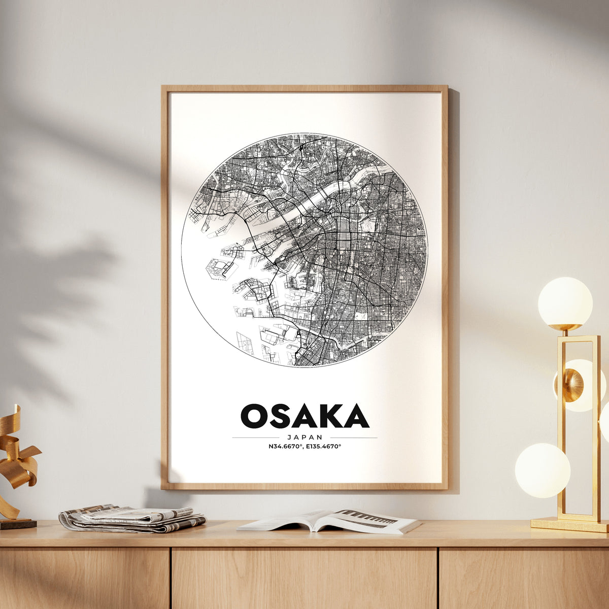 Osaka Spot Map Poster