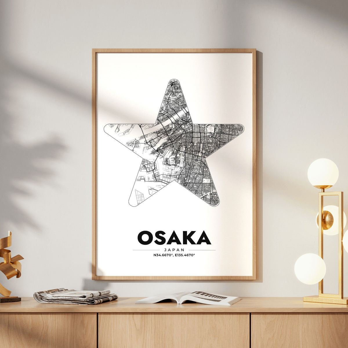 Osaka Star Map Poster