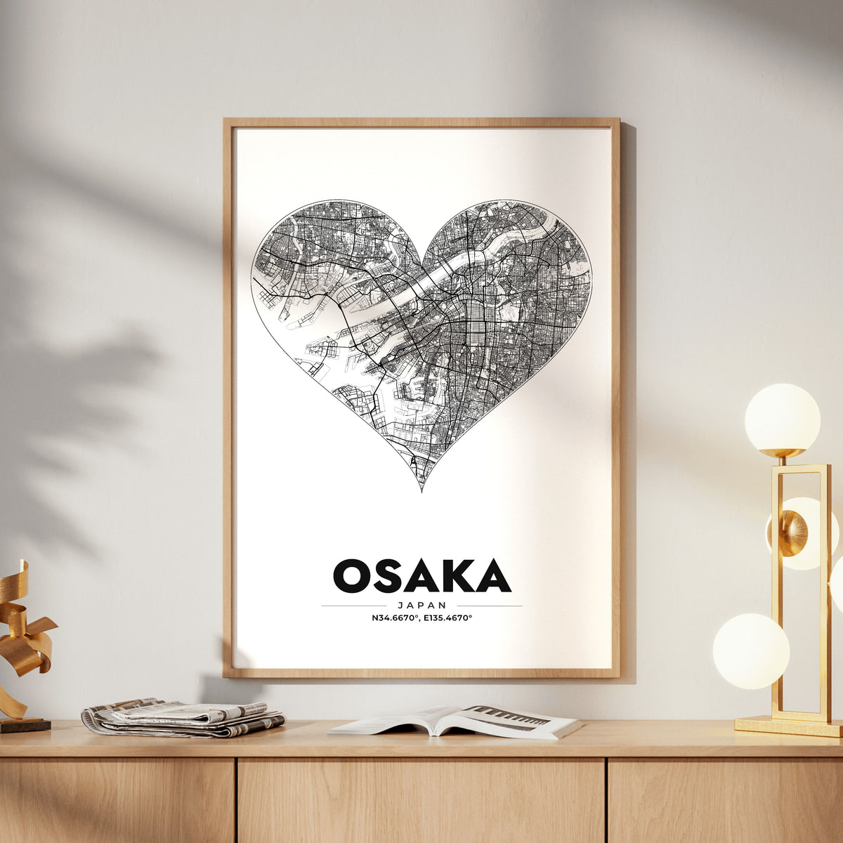Osaka Heart Map Poster
